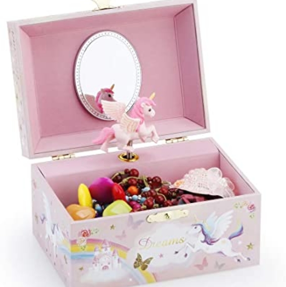 Musical Jewelry Glitter Storage Box and Jewelry Set for Little Girls with Spinni - Picture 5 of 5